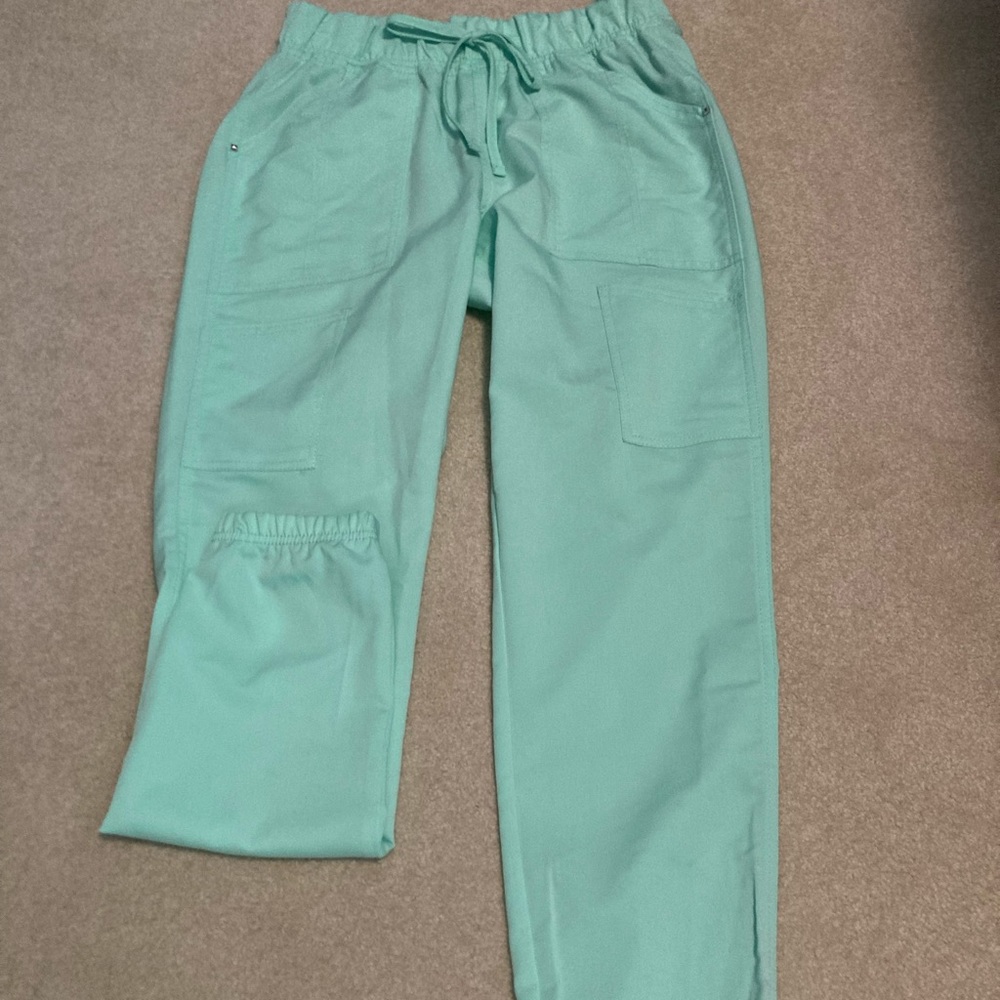 Mint green jogger scrub pants